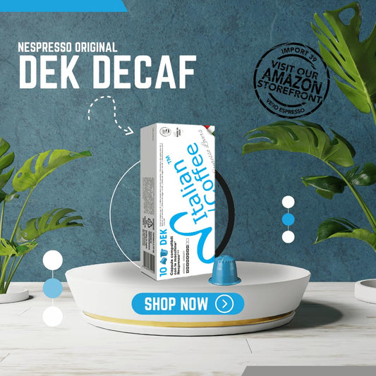 Italian Coffee DEK Decaf Espresso Capsules – Nespresso Original Compatible, 400 Count