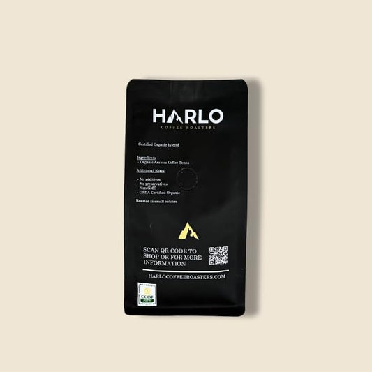 Harlo Coffee Roasters Harlo Blend Organic Medium Roast Whole Bean Coffee, 12 oz Bag, 100% Arabica, Fair Trade Certified