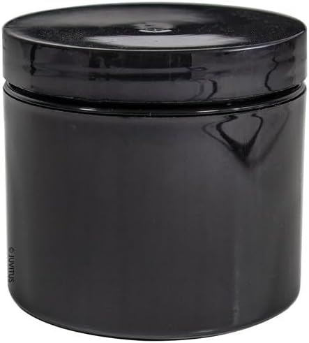 (12 Pack) 2 oz Black Double Wall Plastic Jar with Airtight Lined Lid + Spatulas