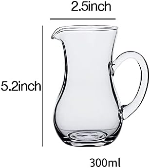 2pcs Glass Creamer Pitcher Sauce Serving Pitcher Milk Creamer Jug,300ml