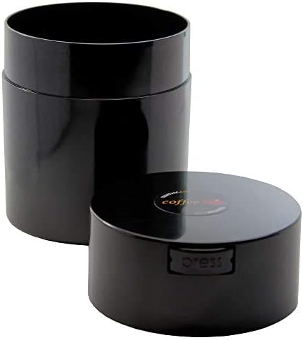 Coffeevac 1/2 LB – Patented Airtight Container | Multi-use Vacuum Container Works as Smell Proof Containers for Ground Coffee and Coffee Bean Containers. Black Cap and Body