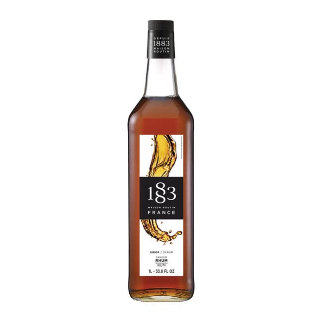 1883 Carribean Rum Syrup for Drinks, Made in France, 1 Liter Glass Bottle