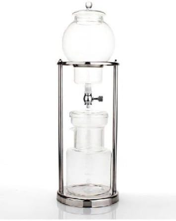 Nispira Luxury Ice Cold Brew Dripper Coffee Maker in Stainless Steel and Borosilicate Glass, 600 ml Silver
