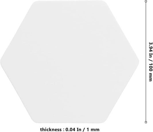 Hexagon Paper Coasters, 500 PCS 4 Inch Cardboard Drink Coasters White Paper Cup Mat for Drinks, Bar, Wedding