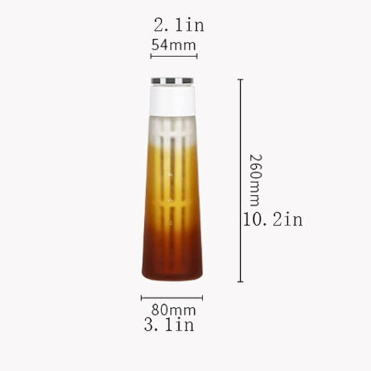 Habiba Iced Drip Coffee Maker Airtight Cold Brew Iced Coffee Maker,Cone Borosilicate Glass Tea Maker,400ML Fruit Teapot with PP Material 300 Mesh Filter Reusable