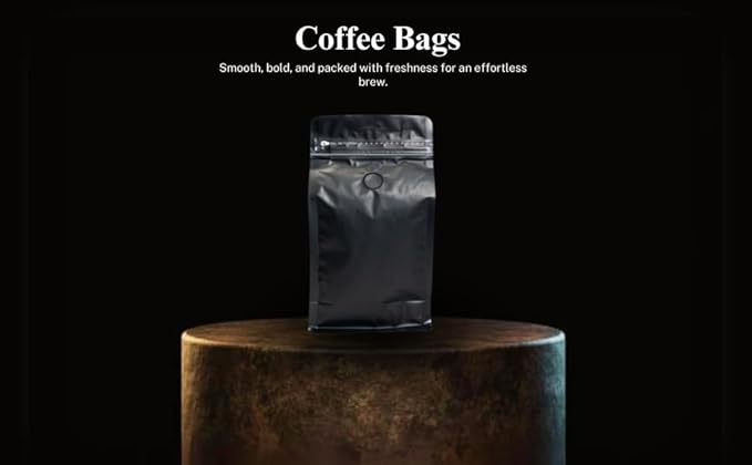 Premium Coffee Bags with Valve (100 pcs, 12 oz) Standing Coffee Beans Storage Bags, Reusable Heat Sealable Side Zipper Pouches, Eco-Friendly Packaging, Perfect for Home and Office - White