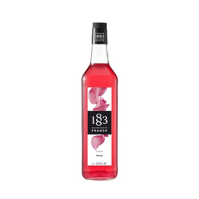 1883 Rose Syrup for Drinks, Made in France, 1 Liter Glass Bottle