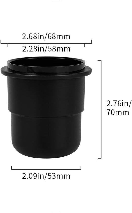 watchget 58mm Dosing Cup Espresso Coffee Dosing Cup Compatible with 58mm Portafilters Plastic Espresso Dosing Cup Coffee Machine Accessories, Frosted Black