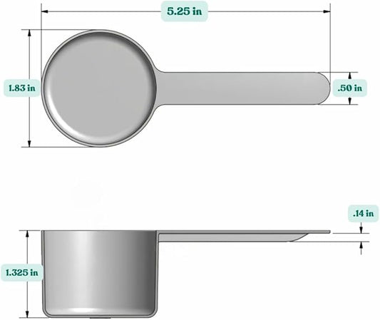 Supplement and Supply 48 mL (48 CC | 1.62 Oz.) Long Handle Scoop for Coffee, Protein Powder, Pet Food, Spices, Grains, Dry Goods – Food-Grade BPA-Free Plastic Measuring Spoon (Pack of 1)