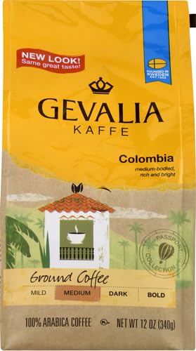 Gevalia Colombia Medium Roast Ground Coffee, 12 oz Bag (Pack of 3)
