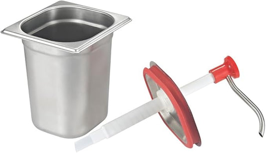 VITASUNHOW Sauce Pump Dispenser Stainless Steel Dispenser - Large Capacity Condiment Pump Dispenser Quantitative Pressure Head for Variety of Sauces (1035PX)