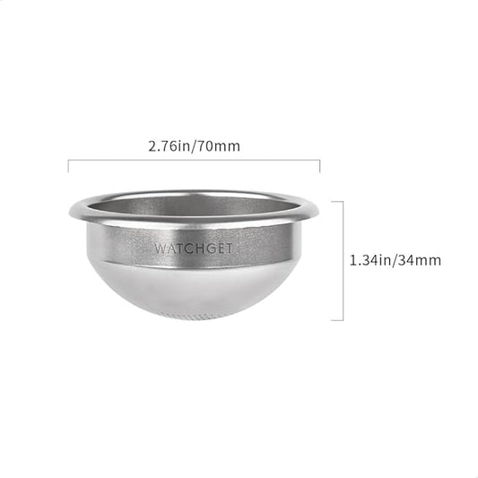 watchget 58mm Espresso Portafilter Basket 316 Stainless Steel Filter Basket Spherical Bottom Design for Even Espresso Extraction, Compatible with 58mm Espresso Machines