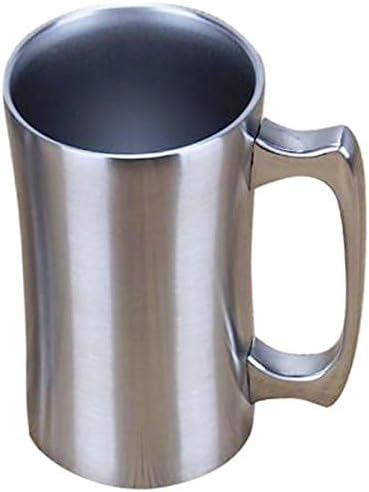 Insulated Cup, Stainless Steel Coffee Mug, 20 oz Coffee Mug, (560 ml), Double Wall Beer Stein, Tumbler with Handle, Insulated Beer Mug with Lid