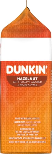Dunkin' Hazelnut Flavored Ground Coffee, 18 Ounce (Pack of 2)