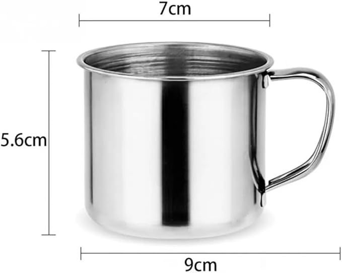 Liang baobao Stainless Steel Coffee Mugs 6oz Cups with Handle Set of 10 for Drinking Tea, Latte Espresso, Juice or Water