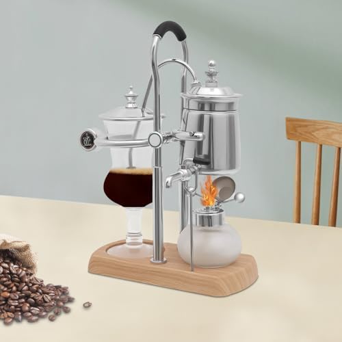 Royal Belgian Syphon Coffee Maker - Elegant Retro Design Vacuum Brewer, Premium Copper, Luxury Vintage Coffee Maker for Perfect Balance Brewing