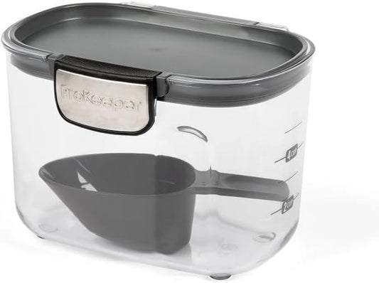Progressive International ProKeeper+ Clear Plastic Airtight Food Baker's Kitchen Storage Organization Container Canister Set with Magnetic Accessories, 2- Piece Set (Specialty Flour 1.5-Quart)