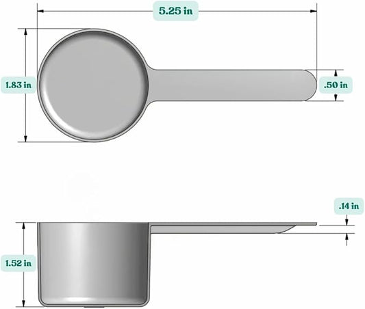 Supplement and Supply 55 mL (55 CC | 1.86 Oz.) Long Handle Scoop for Coffee, Protein Powder, Pet Food, Spices, Grains, Dry Goods – Food-Grade BPA-Free Plastic Measuring Spoon (Pack of 1)
