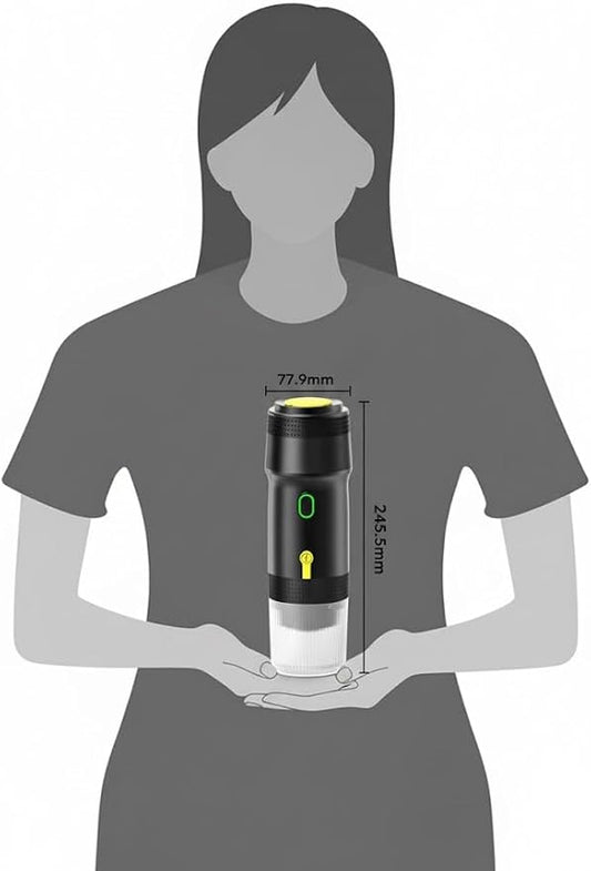 Portable Espresso Maker – 20 Bar Pressure Mini Coffee Machine, Battery Operated, Compatible with Ground Coffee and Select Pods, Includes Car Charger, for Hot & Iced Coffee (Green)