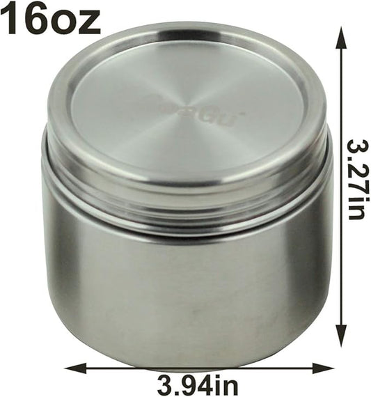 CoaGu 16oz Coffee Container: BPA-Free Airtight 18/8 Stainless Steel Lunch Container - Dishwasher Safe and Ideal for Coffee Storage