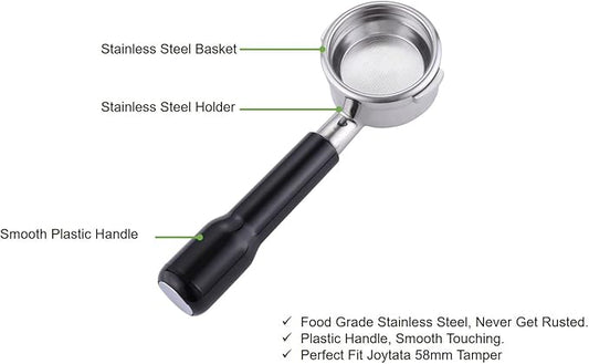 58mm Bottomless Portafilter for Breville BES900XL, BES920XL, BES980XL, BES990BSS Espresso Machine with Filter Basket-Plastic Handle