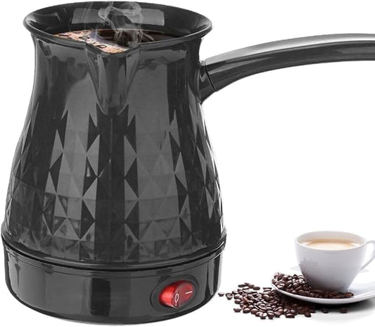 Coffee Maker, ABS Stainless Steel Electric Arabic, Greek & Turkish Coffee Pot, 600ml Even Heating Tea Maker Kettle with Removable & Anti Scald Handle for Greek Arabic Tea, Milk