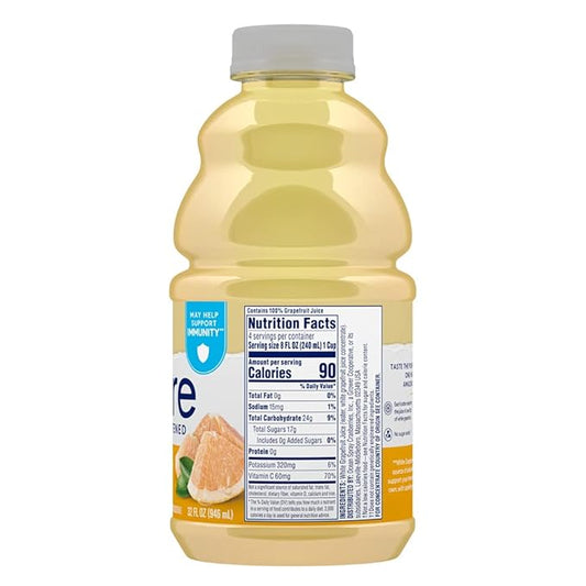 Ocean Spray® Pure Unsweetened White Grapefruit, 100% White Grapefruit Juice, 32 Fl Oz Bottle, (Pack of 8)