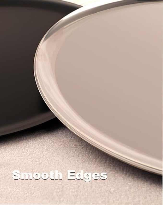 Serving Trays 7.9in Stainless Steel Decorative Tray Round Dessert Trays for Kitchen Wedding Party Light Silver