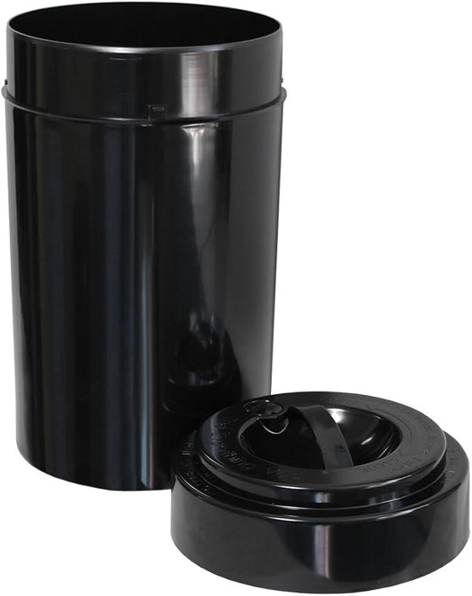 Tightvac EverythingVac Bulk Dry Goods Storage Container, 5 Pounds Plus, Solid Black Body/Cap