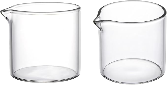 2 Pack Creamer Pitcher, Small Glass Pitcher, Glass Creamer Container, 4 Ounces