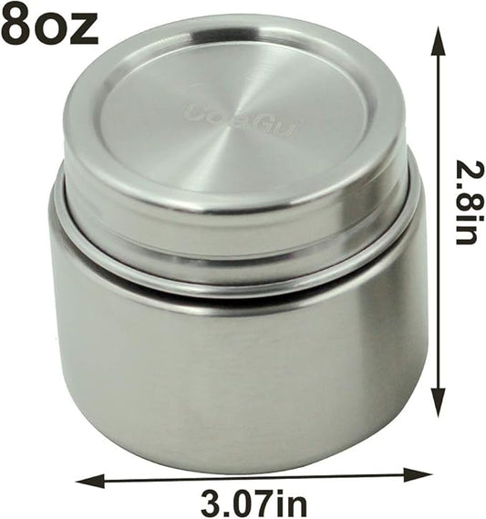 CoaGu 8oz Coffee Canisters: Premium 18/8 Stainless Steel Containers Perfect for Children's Lunches, Tea, Sugar, Coffee Storage, and Candy