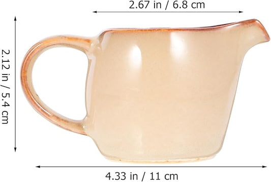 Amosfun Ceramic Milk Pitcher with Handle and Spout 4.33X2.67X2.12 Inch Porcelain Creamer Jug for Coffee Tea Serving and Syrup Dispensing