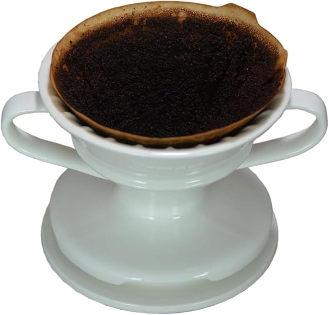 Pour Over Coffee Dripper Set V60#2 Ceramic Dripper + Dripping Tray (Double Handle)