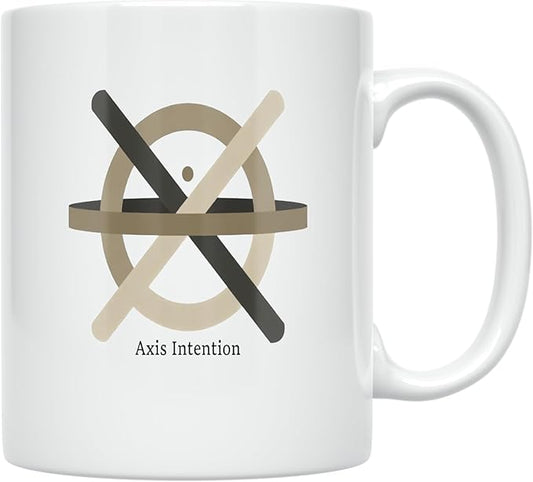 Axis Intention Focus - Minimalist Design Lover - 11 oz White Ceramic Coffee Mug - Modern Aesthetic