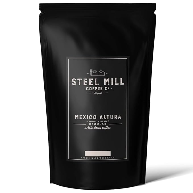 Steel Mill Coffee Co. | Mexico Altura Single-Origin Gourmet Coffee | 2 LB Bag | Ground | Medium Roast | Grown in Central America | 100% Arabica Beans