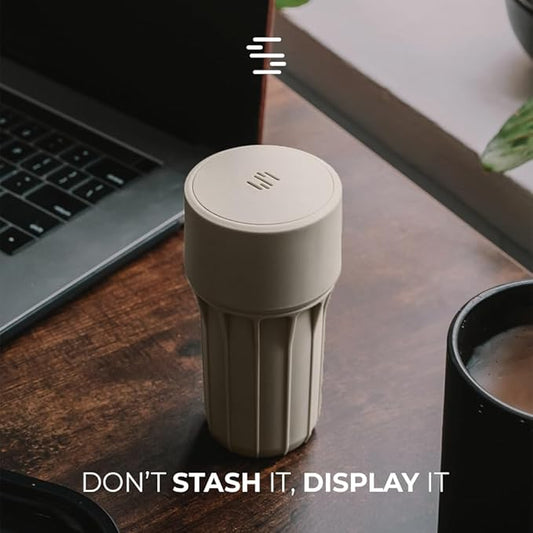 Staze Air Tight Smell Proof Container (148ml) – Vacuum Seal Stash Jar with UV Protection, Waterproof Food Storage Canister, Portable Small Smell Proof Jar for Coffee, Herb, Spice & Gummies - (DUNE)