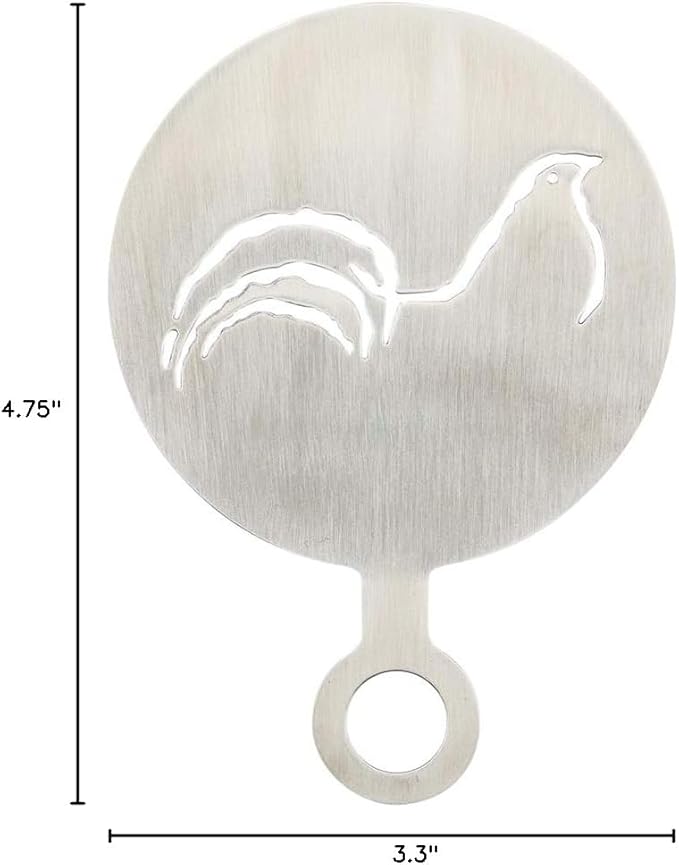Restaurantware Coffee Art Stencil Pack of 1 Stainless Steel Bird Decorating Stencil for Latte Art, Reusable Tool With Built-In Handle, Dishwasher-Friendly Coffee Shop Accessory