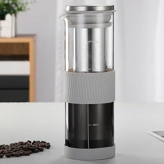 Portable Airtight Cold Brew Iced Coffee Maker Tea Infuser - 800Ml Cold Brew Coffee Kettle Brewing Glass Carafe Pitcher