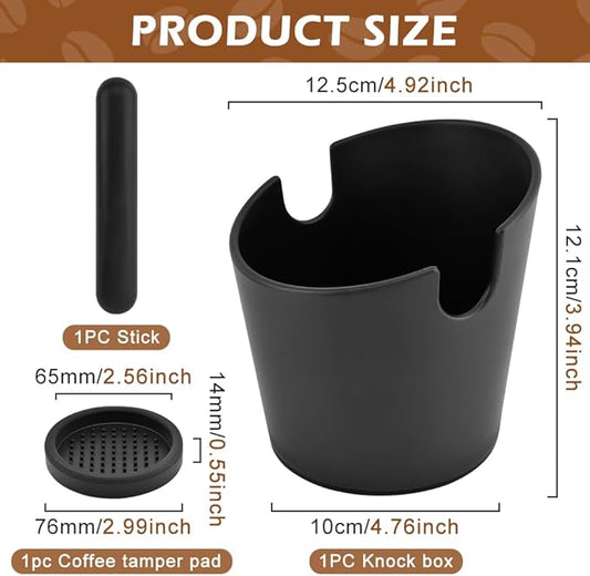 Espresso Knock Box - 5 Inch Coffee Grounds Container with Detachable Rod (Espresso)