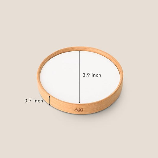 GUDEE TRIVI Set of 4 Water Absorbent Diatomite Coasters with Diatomaceous Earth and Bamboo Frame, Water Absorbing For Water Bottle and Dry Table, Countertop, Sink Area, Kitchen Bathroom Surface, White