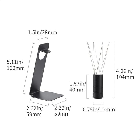watchget WDT Tool Espresso Distribution Tool with Magnetic Stand - Adjustable Coffee Needle Stirrer, 304 Stainless Steel 8 x 0.4mm Needles