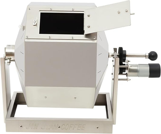LUPENGSHOP Coffee Bean Roaster,3.83Gal 14W Stainless Steel Automatic Rotary Roasting Machine,Gas Burner Drum Type Peanut Nut Soybean Roasting Machine,for More Than 0.04in Size,Using on Gas Stoves