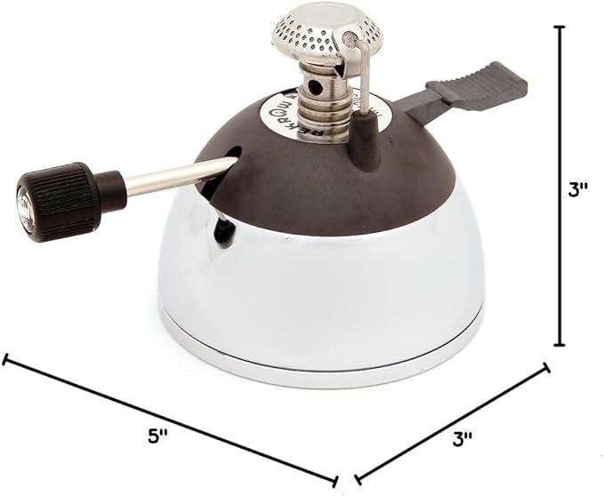 Yama Glass Portable Butane Burner - Adjustable Flame, Refillable For Siphon Coffee Makers, Camping & Lab Use