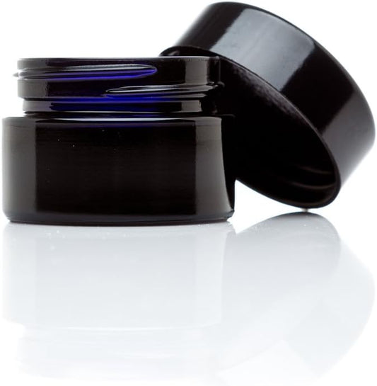 Infinity Jars Classic Black Glass Jar 15 ml (0.5 fl oz) Ultraviolet Airtight Smell Proof, Refillable Screw Top Container for Long-Term Storage of Coffee, Spices, Tea, Dried Goods, Kitchen Jar 10 Pack