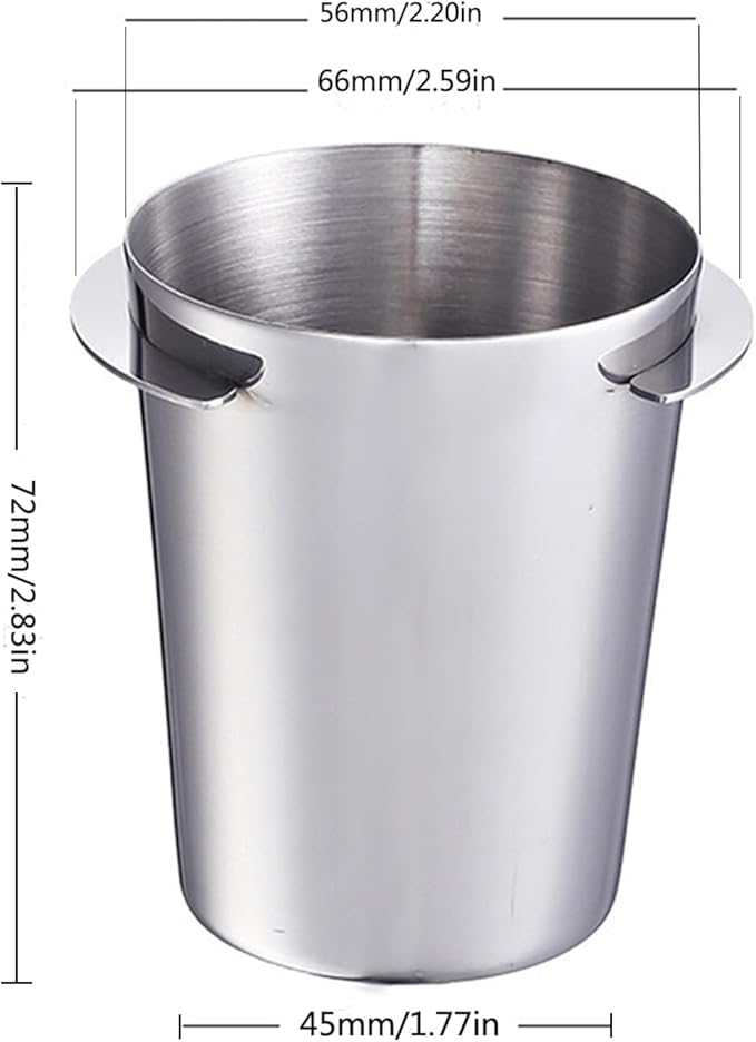 2 Pack Dosing Cup, 50ml 58mm Stainless Steel Hands Coffee Dosing Cup for Portafilter Espresso Coffee Machine Accessories, Milk Tea Coffee Powder Feeder Powder Cups Part tool