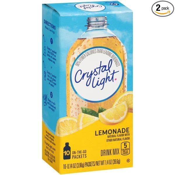 Crystal Light Drink Mix - 2 Boxes - 20 Packets (Lemonade)