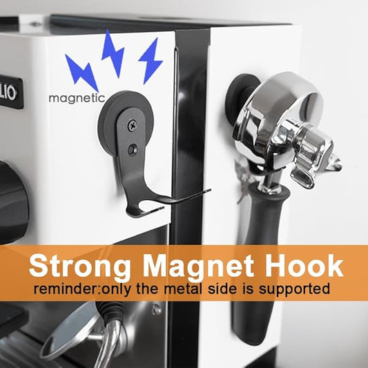 2-Pack Magnetic Portafilter&Tamper Holder,Espresso Accessories Organizer for Metal Wall Surface,Strong Magnet,Anti-Scratch,Space-Saving,Compatible with Ninja Luxe Cafe,Rancilio,Breville Coffee Machine