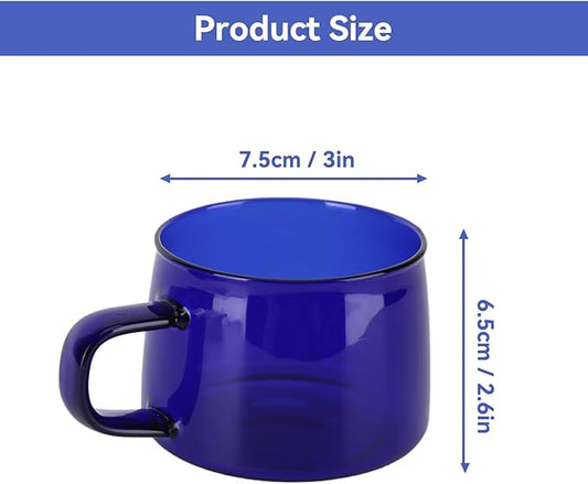 Clear Coffee Mug, Clear Double Wall Glass Coffee Mugs with Handles, Insulated Clear Coffee Cup for Hot Cold Drink, Latte, Tea, Cappuccino, Hot Chocolate, 3 X 2.6 Inches