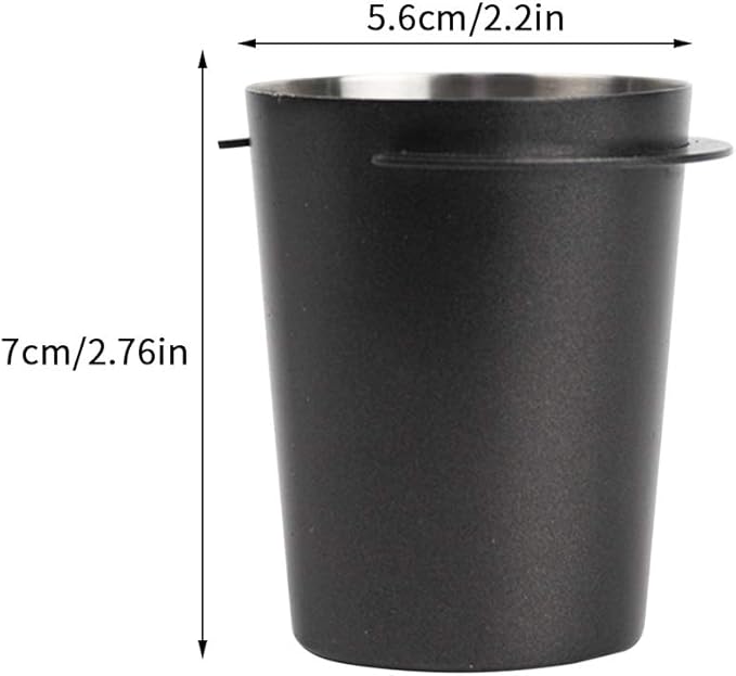 58mm Coffee Dosing Cup, Stainless Steel Espresso Coffee Dosing Cup, Coffee Powder Feeder Part Coffee Grinder Powder Cup For Coffee Tamper Espresso Coffee Machine Tools(Black)