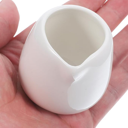 Mini White Ceramic Pitcher, 4pcs 1.7oz Ceramic Cream Jugs Porcelain Classic Creamers, Small Sauce Pitcher Serving Coffee Tea Milk Kitchen Serving Dispenser